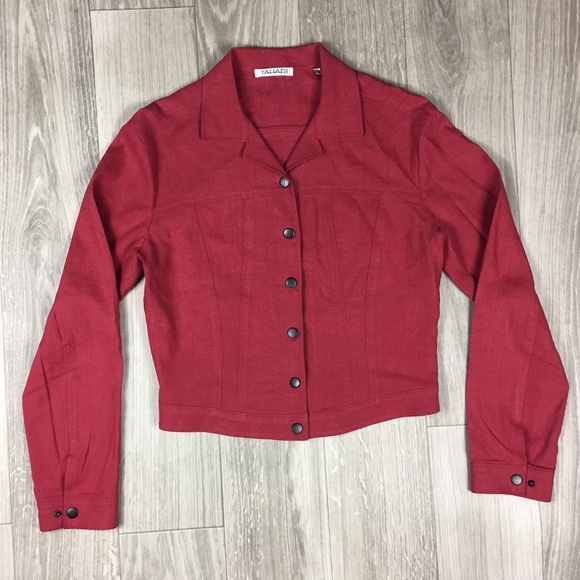 🌟 5 for $35 Tahari cropped Snap button Jacket - Picture 1 of 4